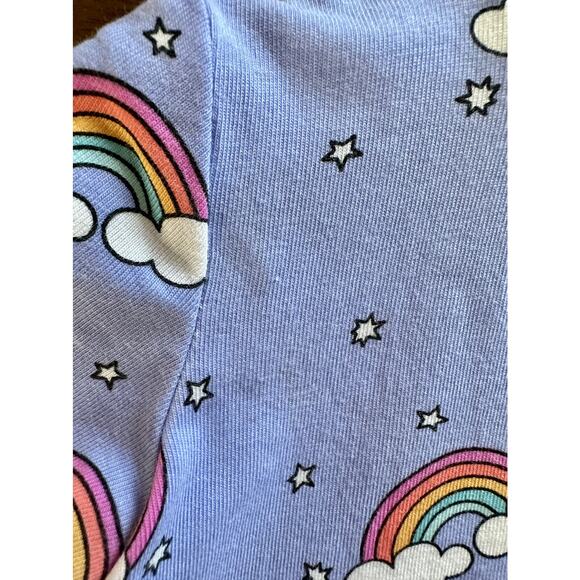 Lovey & Grink Purple Rainbows Clouds Stars Short Sleeve Knit Lounge Gown 2/3 - Picture 5 of 7